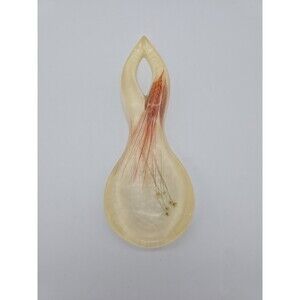 Vintage Lucite Spoon Rest by Crystal Craft Mid-Century Dried Wheat & Flowers